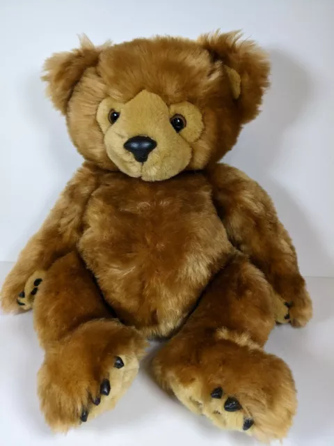 First Main  "Dimples" Plush Teddy Bear Brown Jointed Cute Stuffed Cuddly Bear