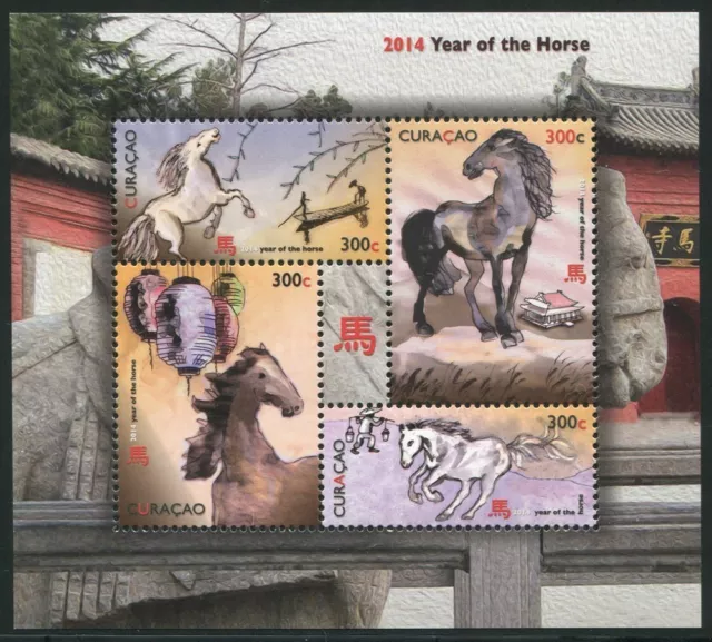 Curacao 2014 Jahr des Pferdes Year of the Horse New Year Neujahr Zodiac ** MNH