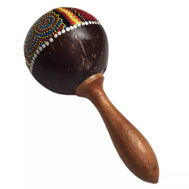 Coconut Shell Sand Hammer Shaker Hand Rattle Percussion Musical Instrument ToyHY