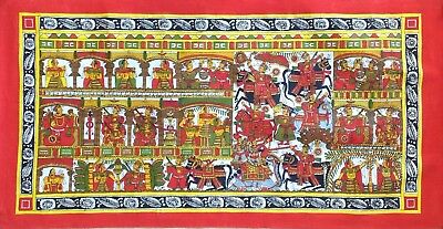 Phad Indian Art Handmade Rajasthan Miniature Folk Scroll Decor Ethnic Painting