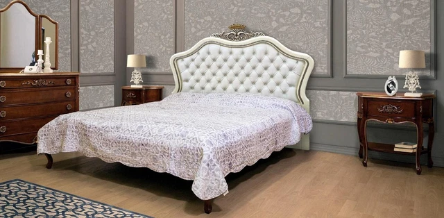 Classique Lit Luxe Meuble Lits Chambre à Coucher Aménagement Table de Chevet 2x