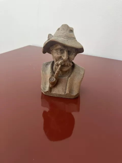 Hand Carved German Man with Pipe