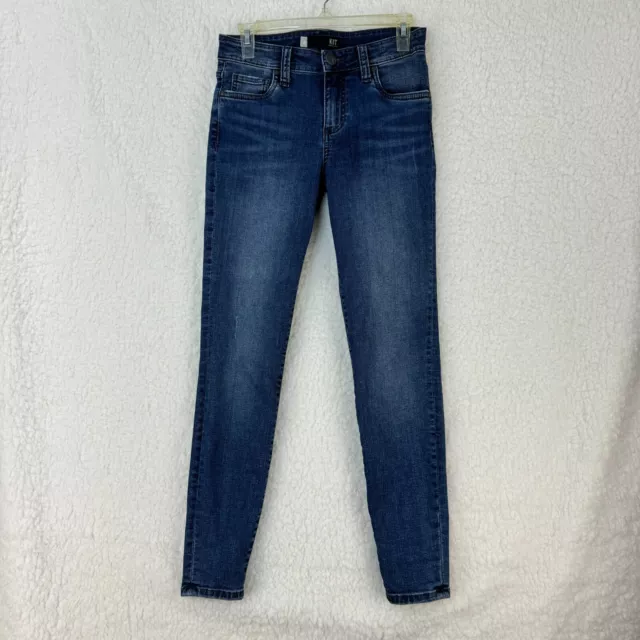 Kut from the Kloth Women's Blue Denim Mid-Rise Connie Ankle Skinny Jeans Size 0