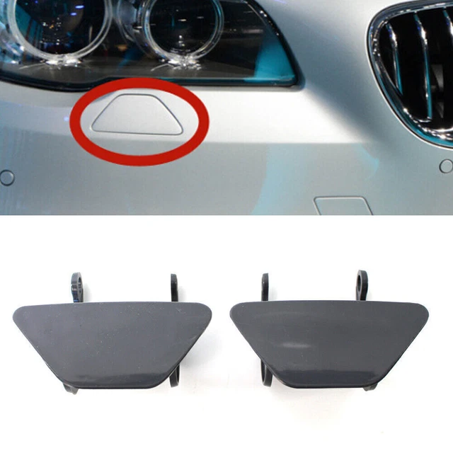 2Pcs Bumper Headlight Headlamp Washer Cap Cover For BMW 535i F10 F18 2011-2013