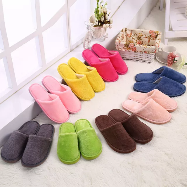 Men Women Winter Soft Warm Plush Indoor Slippers Unisex Home Slipper Shoes