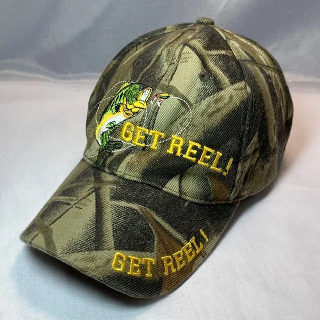 Get Reel! Bass Fishing Camo Strapback Adjustable Camo Hat