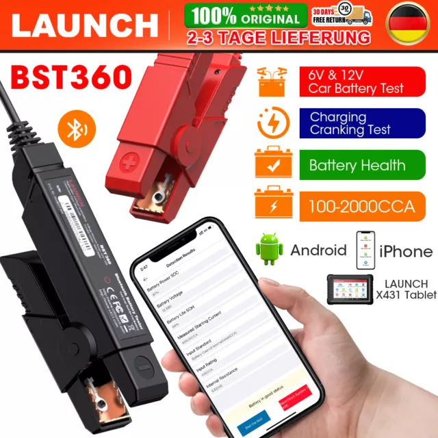 LAUNCH 12V/6V Auto Batterietester KFZ OBD Diagnosegerät Testgerät Prüfer Tester