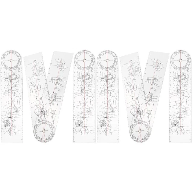 2 Goniometri Ortopedici Trasparenti 360° - Per Fisioterapia E Studio, Unità CM/Pollici - Foto 9