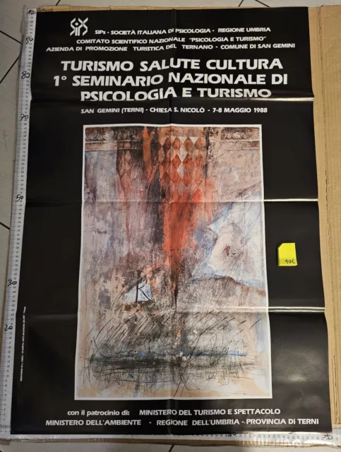 Manifesto San Gemini Terni 1988 Seminario Psicologia Turismo Salute Umbria Sips