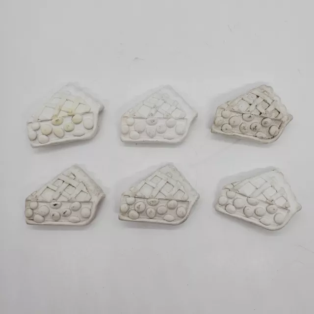California Creations Ready to Paint PIE SLICES Plaster Craft Magnets VTG Lot (6)