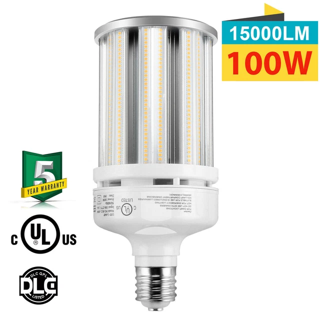 100W LED Corn Light Warehouse Garage Basement Replace Bulb 6000K E39 Large Base