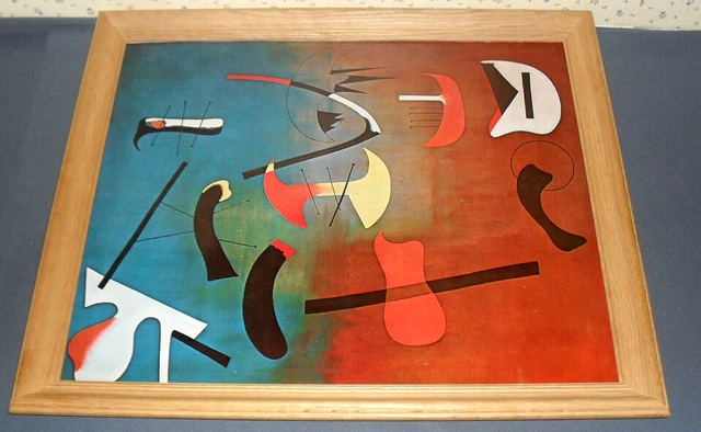 Composition by Joan Miro poster in white oak frame 27" x 23"