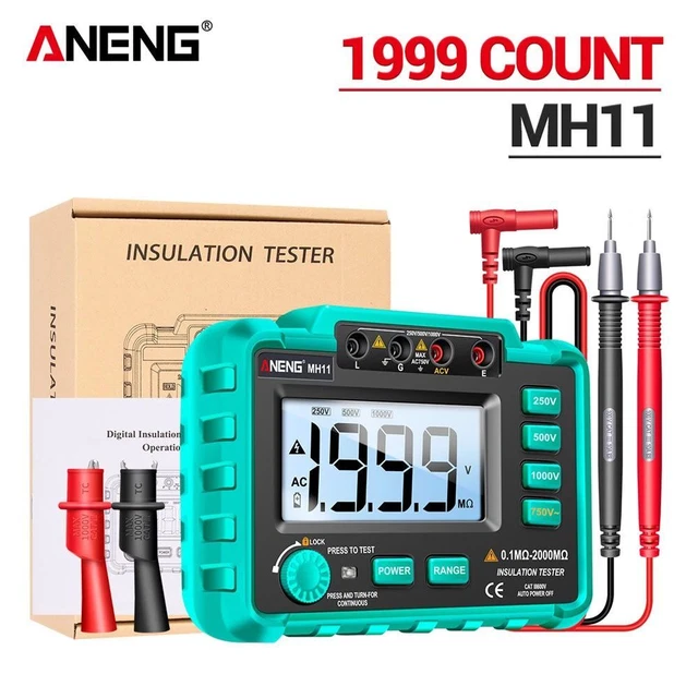 Tester Cavo-Voltmetro Digitale Megohm Misuratore 250/500/1000V Megger Metro