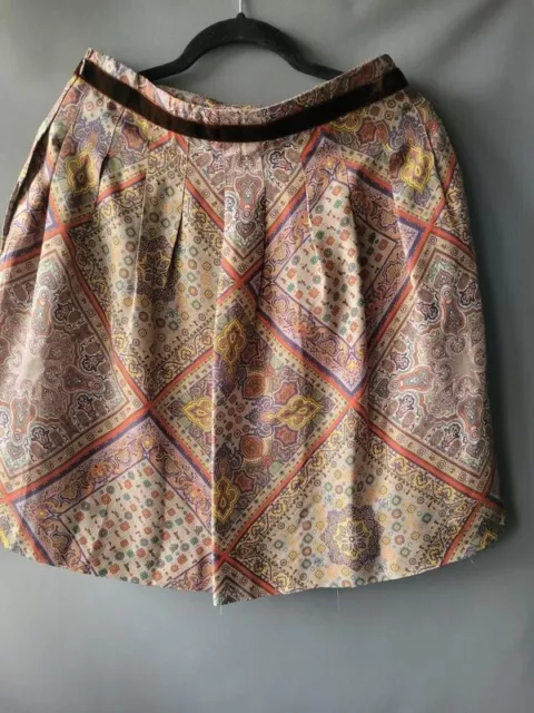 Etro Women Skirt Multicolor Printed Silk Size 42 *