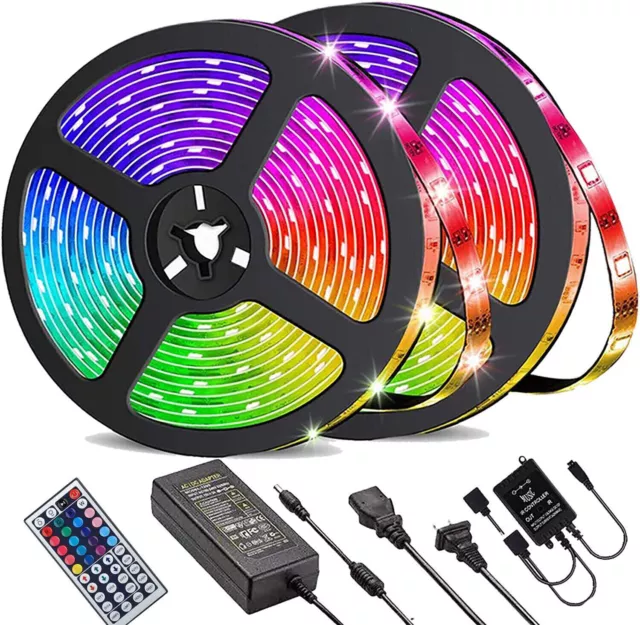 LED Strip Lights 100ft 50ft Music Sync 5050 RGB Room Light with Remote New