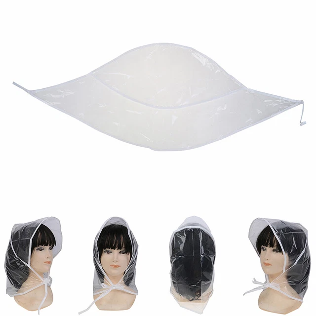 1Pcs Protect Hairstyle Rain Hat Plastic Bonnet for Women and Lady Clear.AU xb