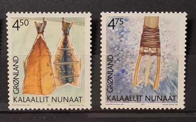 GREENLAND GRØNLAND 2001 VF MNH SET ARCTIC NATIVE ART Series 