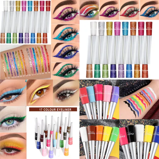 Coloré Eyeliner Liquide Mate Lisse Paillettes Eye Maquillage Imperméable Durab ,