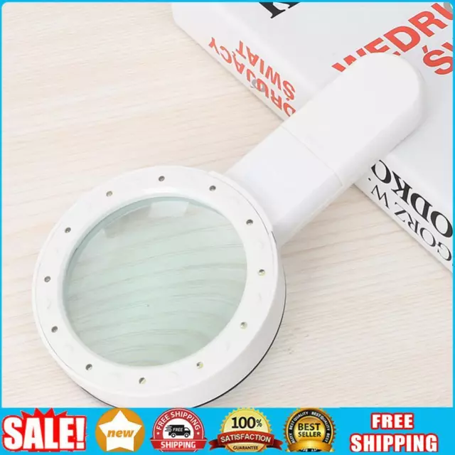 30X Magnifier Handheld Pocket Loupe 12 LED Light for Reading Book/Newspaper/Map