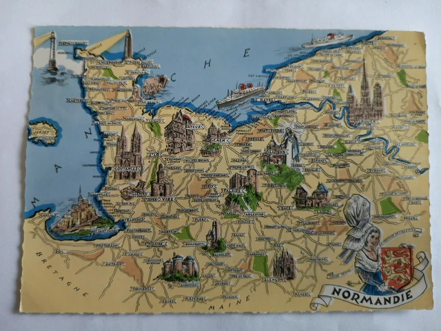 CPSM Contour de département les provinces Françaises la Normandie dept-14