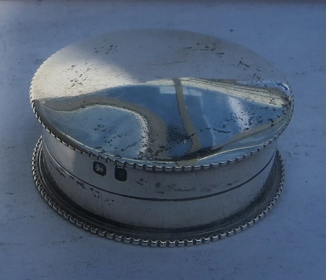 SUPERB VICTORIAN ENGLISH SILVER PILL BOX c.1898