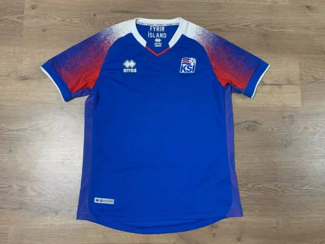 Iceland National Team 2018/2019 Home Football Shirt Jersey Size M Errea