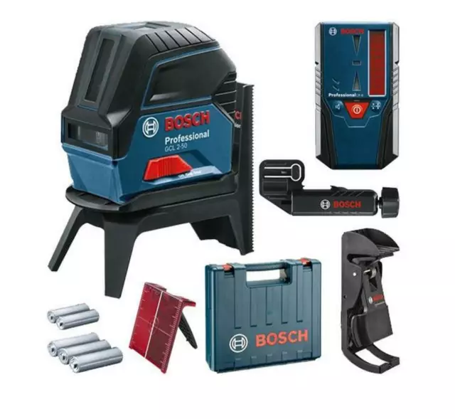 BOSCH GCL 2-50 50m Combi Laser Level, LR6 Receiver & RM1 Wall Mount,0601066F01