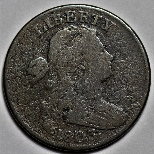 1803 Draped Bust Large Cent - Small Date/Fraction - 1c Copper Penny Coin - L36