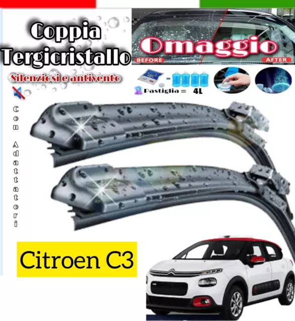 KIT SPAZZOLE TERGICRISTALLO ANTERIORI per CITROEN C3 III SX 650 400mm FLAT