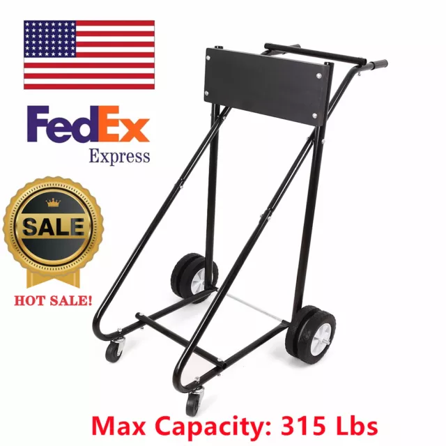 New 315 LBS Motor Stand Carrier Cart Outboard Boat Dolly Storage Pro Heavy Duty