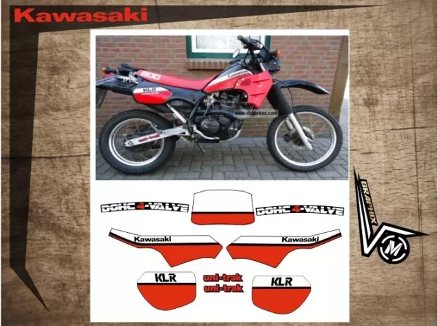 KIT  decal KAWASAKI KLR 570  600 1980 92 adesivi/grafiche/stickers/decals