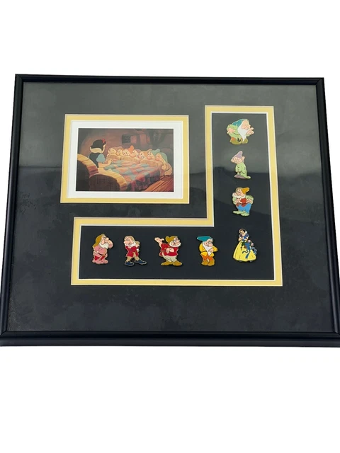 SNOW WHITE AND the Seven Dwarfs Dwarves Set 8 Disney Pin Lot Framed ...