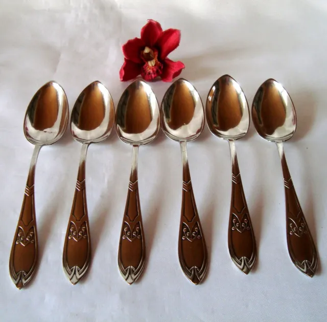 6 Jugendstil Löffel um 1906 aus 800 Silber art nouveau Spoon / do 715