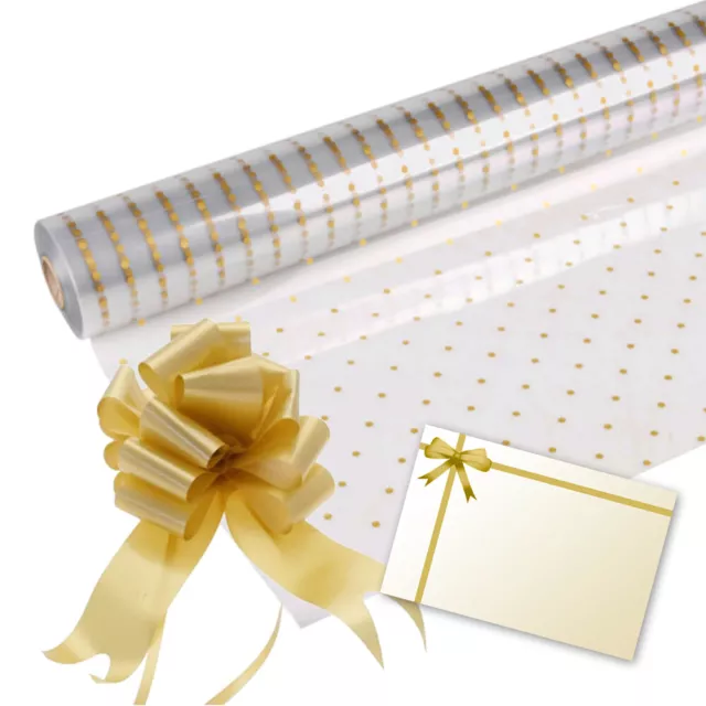 Large Clear Cello Bags & Bow Cellophane Gift Wrap Birthday