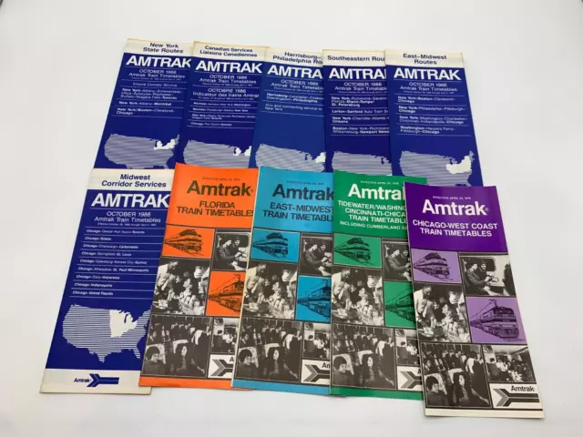 Huge Lot Of Amtrak Train Timetables 1970'S To 1980'S - Total Of 275