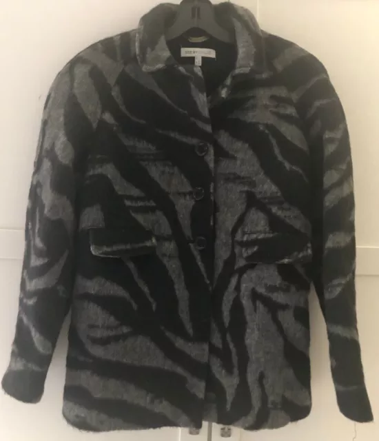 SEE BY CHLOE Women's Cropped 3/4 Sleeves Coat Jacket, Animal Zebra Print, Size 6