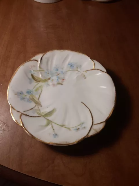 Vintage P & B Limoges France Unique Shape Gold Trim Saucer