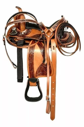 Selle de cheval Western en cuir de qualité supérieure avec siège