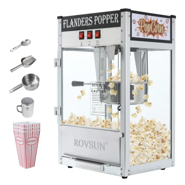 8OZ Popcorn Machine Countertop Popcorn Maker Bar Style 850w Black