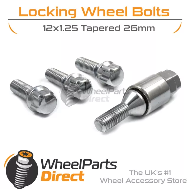 GEN2 12x1.25 Lock Bolts for Peugeot 308 [Mk1] 08-13 on Aftermarket Wheels