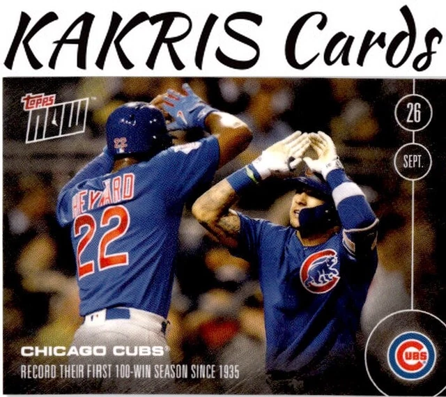 2016 TOPPS NOW 508 Chicago Cubs record 1a stagione 100 vittorie dal