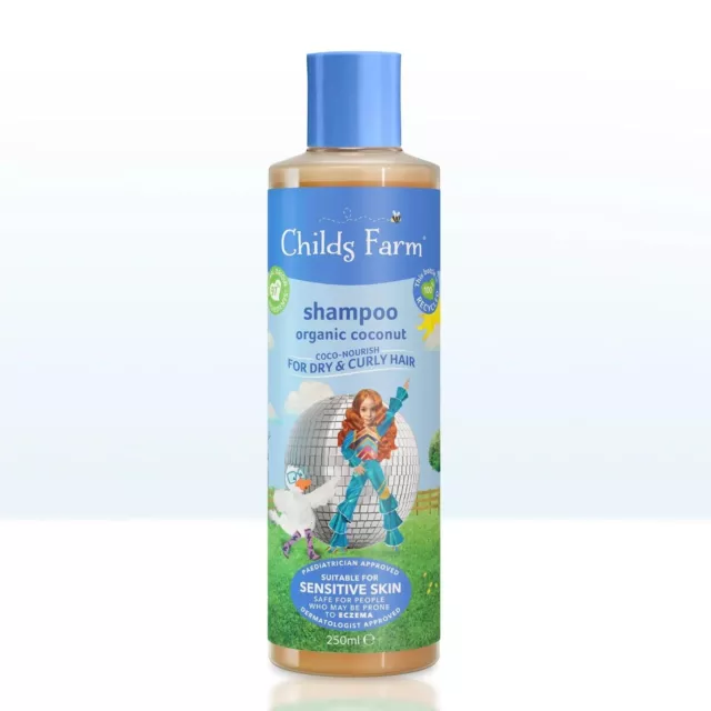 Childs Farm Shampoo Baby Kids Curly Dry Hair Sensitive Skin Coconut Vegan 250ml