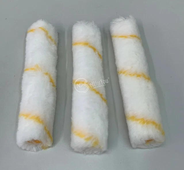 Set Di 3 Rullini Di Ricambio Per Puttura Lunghezza 14,5 Cm Ø 3 Cm In Spugna