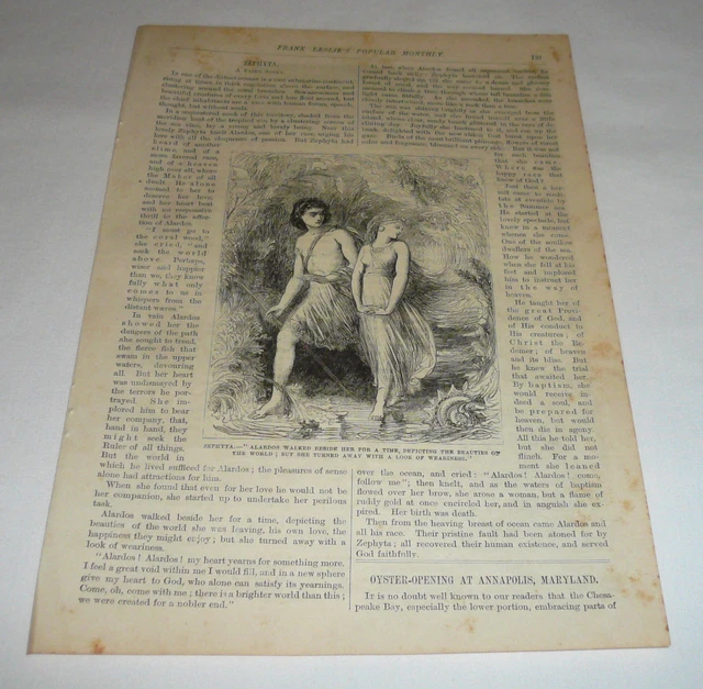 1878 Pagina W/Incisione ~Zephyta~ Un Fairy Story