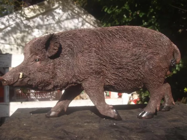 Schwein Deko Figur Wildschwein 58cm Garten Skulptur NEUHEIT Waldtiere Keiler