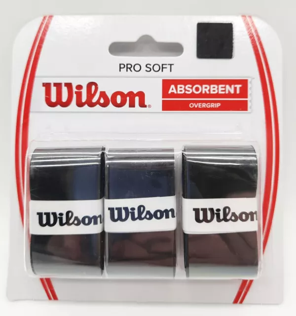 WILSON PRO Soft Overgrip (3 Stück) Griffband schwarz Tennis WRZ4040BK