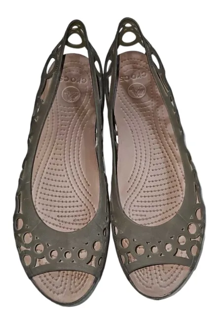 Crocs Adrina Cutout Peep Toe Slip On Jelly Comfort Sandals Shoes Women’s Size 11