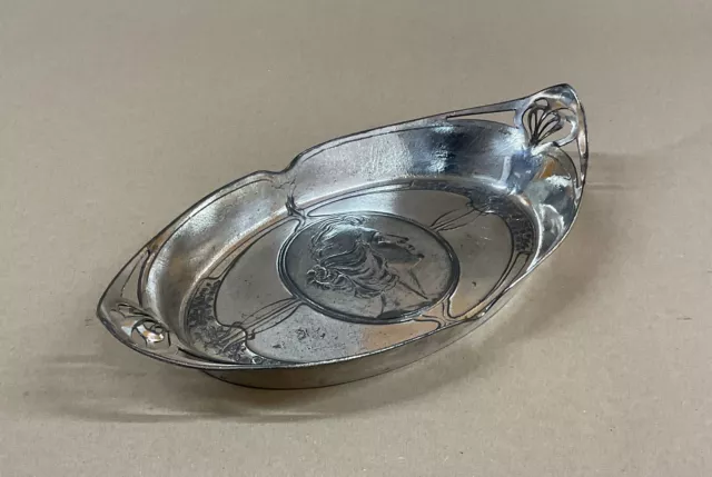 Antique Victorian Secessionist/Arts And Crafts/Art Nouveau Pewter Dish C1900