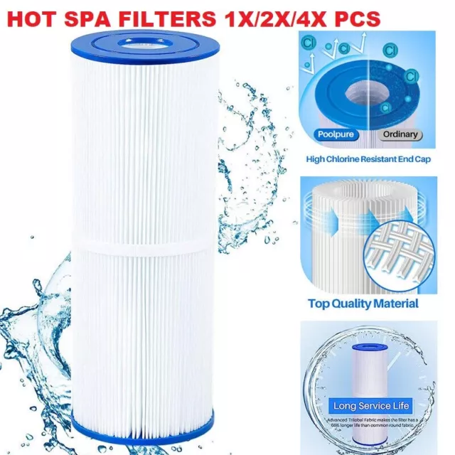 2 Pack Hot Tub Spa Pool Filter Replacement Cartridges Compatible for Pleatco UK