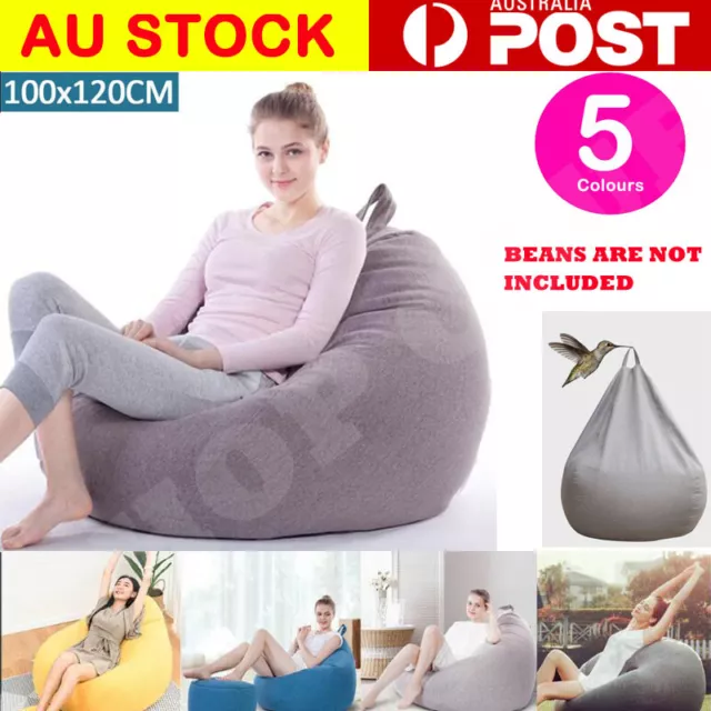 Extra Large Bean Bag Chairs for Adults Kids Couch Sofa Cover Indoor Lazy Lounger